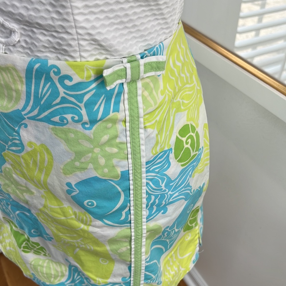 Lilly Pulitzer Clearwater Neon Fish & Sealife Print Mini Skort, Size 8 - Picture 4 of 11